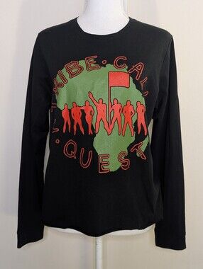 A Tribe Called Quest Anvil Black Terry Sweatshirt Africa Print